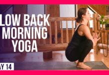 10 min Yoga For Lower Back Pain Release – Day #14 (LOWER BACK MORNING YOGA STRETCHES)