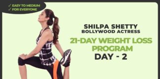Day 2 | 21- Day Weight Loss Program | Yoga with Shilpa Shetty