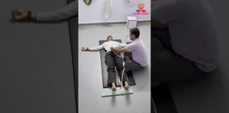 Lumbar Traction in Shavasana Yoga Therapy for Stiffness & Slipped Disc Relief #viral #backpain #reel