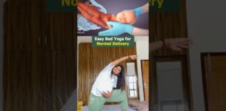 7 Bed Yoga Poses to Prepare for Normal Delivery Naturally #ytshorts#shorts #pregnancy#pregnancyyoga