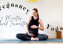 5 Minute Pregnancy Yoga Stretches for the THIRD TRIMESTER | Third Trimester Prenatal Yoga