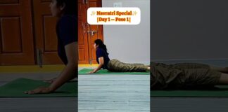 🔱Day 1 |Cobra Pose| Navratri Divine Yoga Poses 🔱 #pelvicfloor#shorts#stretching#backpain