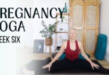 First trimester pregnancy yoga for nausea and energy | week 6 prenatal yoga