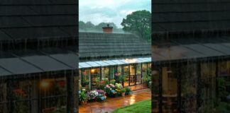 Garden Cabin in Continuous Heavy Rain | Deep Sleep Rain Ambience #rain #rainoundforsleep #rainsounds