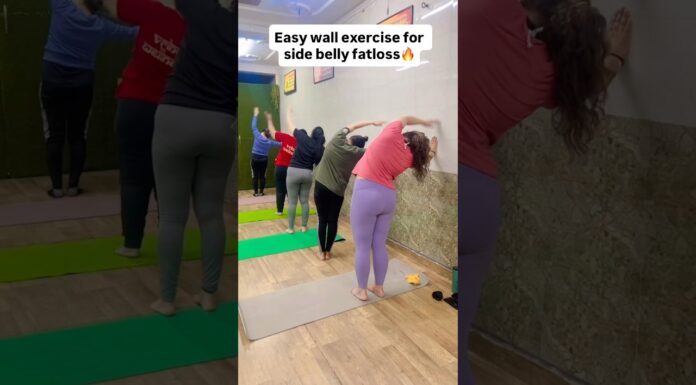 Only 1 wall exercise for side belly fatloss🔥#shorts #viral #fatloss #youtubeshorts #trending #yt