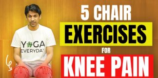 Daily 15-Min Chair Exercise for Knee Pain Relief | Workout at Home | Saurabh Bothra Yoga