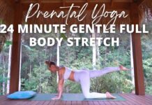 PRENATAL YOGA | Gentle Full Body Stretch (24 minutes)… Ashley Freeman