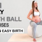 15 MIN DAILY BIRTH BALL EXERCISES for an Easy Birth | Strength + Stretch, Pregnancy, Third Trimester