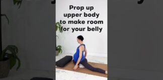 Pregnancy Yoga Modification For Pigeon Pose! #shorts #pregnancyyoga