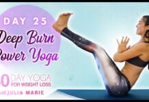 Power Yoga for Weight Loss 🔥 Deep Burn Workout, Total Body Strength | 30 Day Yoga Julia Marie Day 25