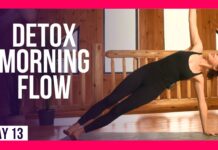 10 min Morning Yoga Flow To DETOX & DESTRESS – Day #13 (DESTRESS YOGA)
