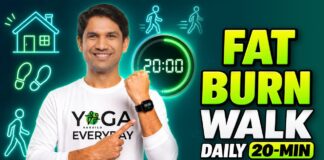 Daily Walk at Home for Weight Loss | 20-Min Routine | Saurabh Bothra Yoga