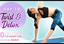 Yoga for Weight Loss Julia Marie ♥ Twist & Detox Cardio Workout, Burn Fat, Boost Metabolism | Day 10